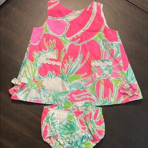 Lilly Pulitzer Pink and Green Kids Matching Set